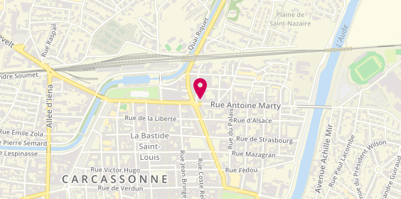Plan de Agence Immobilière Odeon, 66 Rue Antoine Marty, 11000 Carcassonne