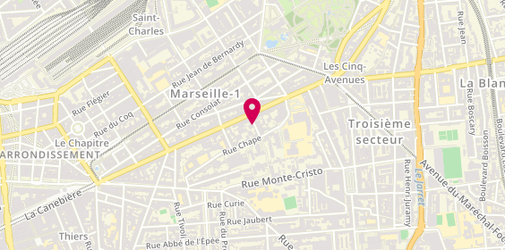Plan de Agence Immobiliere Amphora, 6 Rue Camoin Jeune, 13004 Marseille