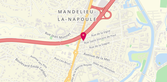 Plan de Daumas Immobilier, 154 avenue de Cannes, 06210 Mandelieu-la-Napoule