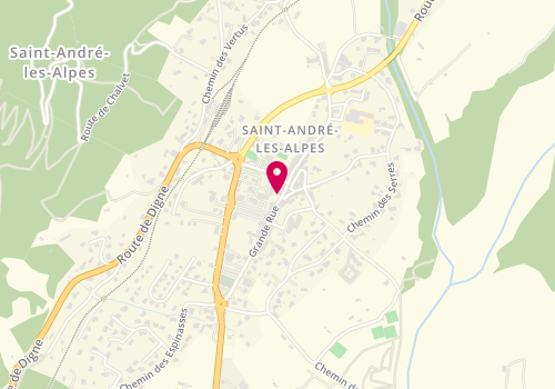 Plan de Agence Verdon Immobilier, 7 place Charles Bron, 04170 Saint-André-les-Alpes