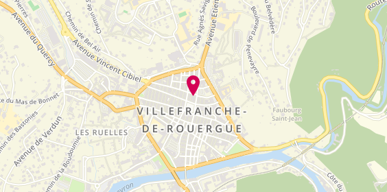 Plan de Cabinet Immobilier des Bastiers, 7 Rue Durand de Montlauzeur, 12200 Villefranche-de-Rouergue