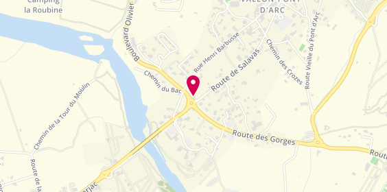 Plan de Delas Immo Loc Ardèche, 480 Route de Salavas, 07150 Vallon-Pont-d'Arc