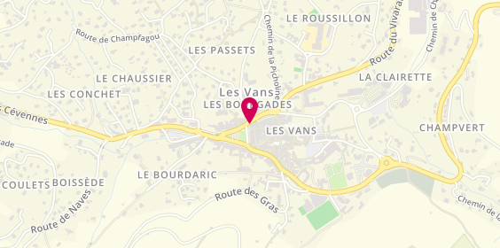 Plan de Les Vans Immobilier, 2 place Léopold Ollier, 07140 Les Vans