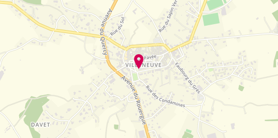 Plan de Agence Immobilière de Villeneuve, 28 Boulevard Cardalhac, 12260 Villeneuve D'aveyron