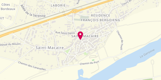 Plan de Agence immobilière Cabinet Gironde Immobilier Saint-Macaire, 1 place du Général de Gaulle, 33490 Saint-Macaire