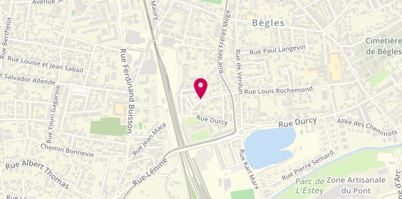 Plan de Begles Villenave Talence Immobilier, 127 Rue Louis Rochemond, 33130 Bègles