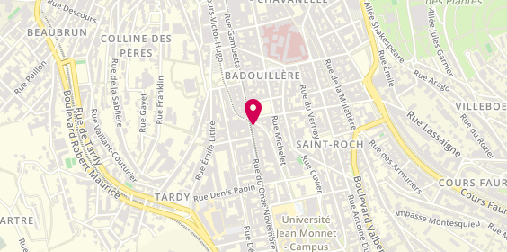 Plan de Orpi Agences No1, 1 Rue du 11 Novembre, 42100 Saint-Étienne
