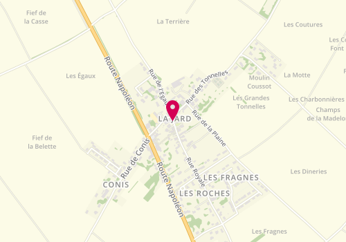 Plan de COUDRET Graziella conseiller SAFTI sur le secteur de Saintes, Les Gonds, la Jard, Pons, 9 Rue Royale, 17460 La Jard