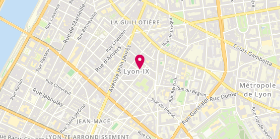 Plan de Agences Immobilières Square Habitat, 45 Thibaudière, 69007 Lyon