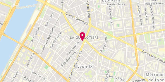Plan de Guy Hoquet l'Immobilier, 20 avenue Jean Jaurès, 69007 Lyon