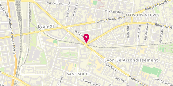 Plan de L'Adresse Lyon 3, 51 Bis avenue Lacassagne, 69003 Lyon
