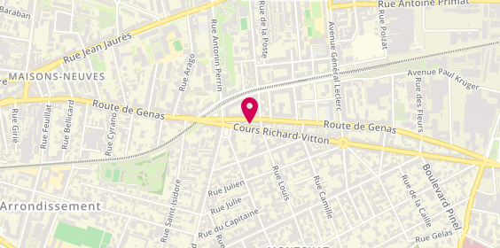 Plan de Agence immobilière régie Chomette, 5 Cours Richard-Vitton, 69003 Lyon