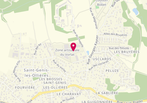 Plan de Huttopia SA, Rue du Chapoly, 69290 Saint-Genis-les-Ollières