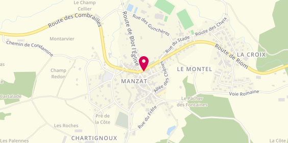 Plan de Agence Immobilière des Combrailles, 1 Route de Riom, 63410 Manzat