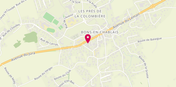 Plan de ORPI Les Voirons Immobilier Bons-en-Chablais, 284 Rue des Bellossy, 74890 Bons-en-Chablais
