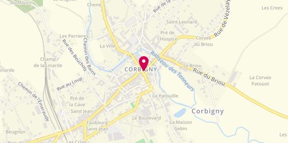 Plan de Cabinet Hulot Immobilier - Agence D, 7 place de l'Hôtel de Ville, 58800 Corbigny