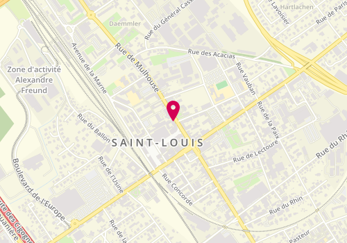 Plan de STAUB IMMOBILIER - Agence immobilière 3 frontières Saint louis (68) - Achat, Vente, Conseil, 16 Rue de Mulhouse, 68300 Saint-Louis