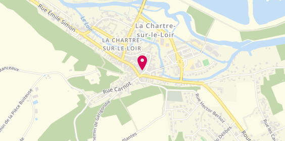 Plan de Perrocheau Immobilier, 10 place de la République, 72340 La Chartre-sur-le-Loir