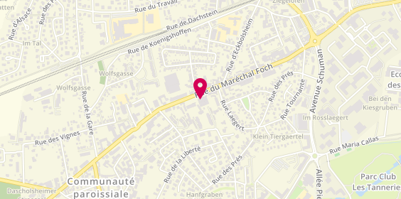 Plan de Agence Immobilière Schwartz, 57 Rue du Maréchal Foch, 67380 Lingolsheim