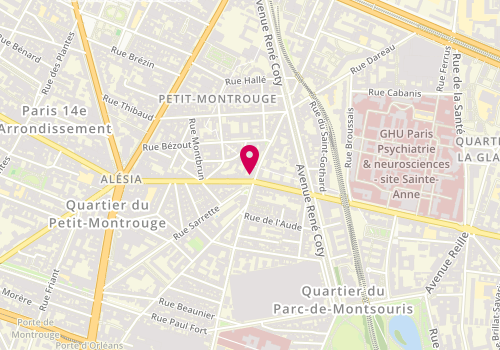 Plan de Stéphane Plaza Immobilier, 16 Rue d'Alésia, 75014 Paris
