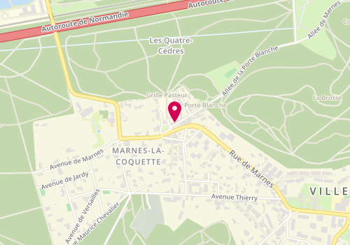 Plan de Agence immobilière de Marnes la Coquette, 8 place de la Mairie, 92430 Marnes-la-Coquette