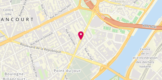 Plan de DE LENCQUESAING Arnaud, 66 Avenue Pierre Grenier, 92100 Boulogne-Billancourt