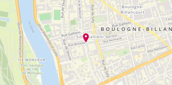 Plan de L'Adresse, 83 Rue de Bellevue, 92100 Boulogne-Billancourt