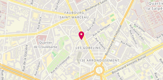 Plan de CENTURY 21 Arago Les Gobelins Paris 13, 44 avenue des Gobelins, 75013 Paris