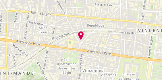 Plan de Stéphane Plaza Immobilier, 1 avenue de la République, 94300 Vincennes