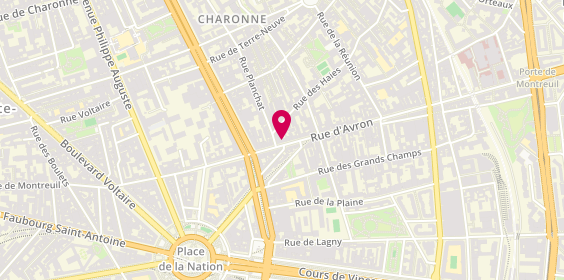Plan de Euro-Nation, 19 Rue d'Avron, 75020 Paris