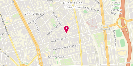 Plan de Hotel Meuble, 8 Rue de la Reunion, 75020 Paris