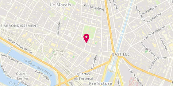 Plan de Emile Garcin, 14 Rue de Birague, 75004 Paris