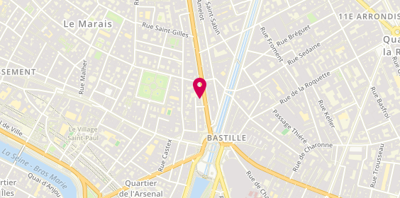 Plan de AGT Bastille, 19 Boulevard Beaumarchais, 75004 Paris