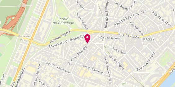 Plan de Cabinet Ravier Gestion, 18 avenue Mozart, 75016 Paris