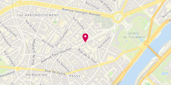 Plan de Agence immobilière Paris 16 - A.I.T, 37 avenue Paul Doumer, 75116 Paris