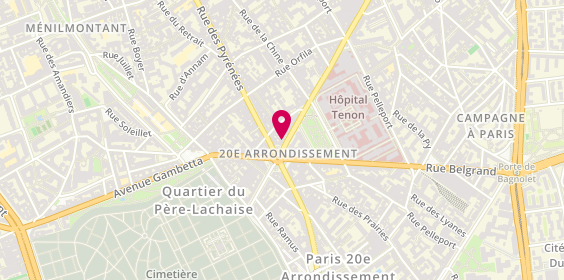 Plan de Gambetta Immobilier-Century 21 Gambetta, 83 avenue Gambetta, 75020 Paris