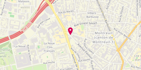 Plan de Carré Royal International, 98 avenue Pasteur, 93100 Montreuil