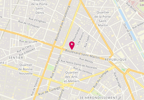 Plan de La Porte de Paris, 16 Boulevard Saint Martin, 75010 Paris