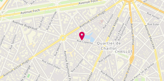 Plan de Adresses Parisiennes Agence immobilière, 32 Rue Copernic, 75116 Paris
