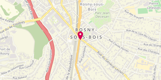 Plan de Orpi Agence immo de la Mairie Rosny-sous-Bois, 2 Rue du Général Leclerc, 93110 Rosny-sous-Bois