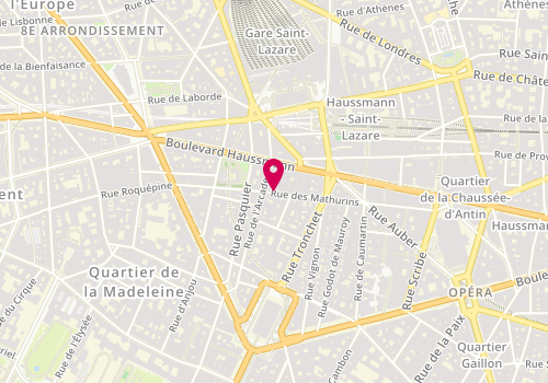 Plan de Foncière MASSENA Bourse, 42 Rue des Mathurins, 75008 Paris