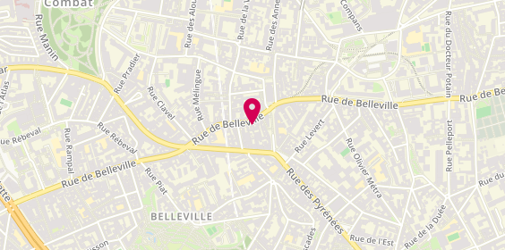 Plan de L'Adresse Jourdain, 124 Rue de Belleville, 75020 Paris