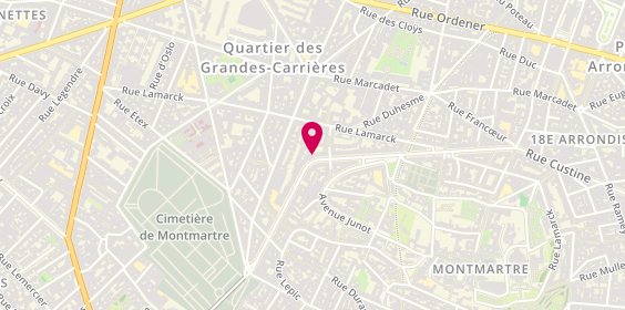 Plan de 18e Avenue - Caulaincourt Junot, 59 Rue Caulaincourt, 75018 Paris