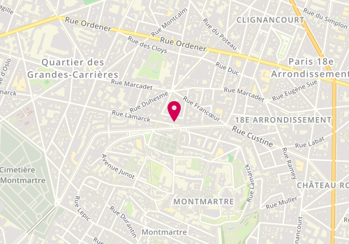 Plan de Sylvia GIARRATANA immobilier IAD France, 66 Rue Lamarck, 75018 Paris