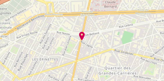 Plan de Agence Sector Immobilier, 118 Av. De Saint-Ouen, 75018 Paris
