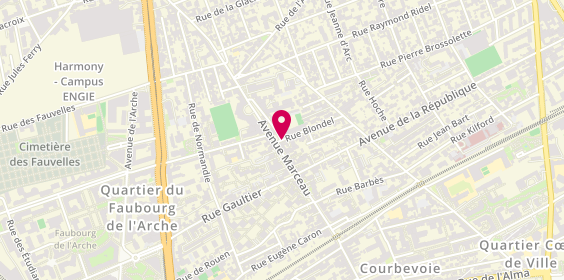Plan de Agence Marceau Immobilier, 54 avenue Marceau, 92400 Courbevoie