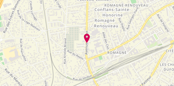 Plan de FONCIA | Agence Immobilière | Achat-Vente | Conflans-Sainte-Honorine | Avenue Carnot, 54 avenue Carnot, 78700 Conflans-Sainte-Honorine