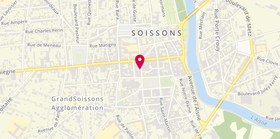 Plan de FONCIA | Agence Immobilière | Location-Syndic-Gestion Locative | Soissons | Rue du Beffroi, 3 Rue du Beffroi, 02200 Soissons