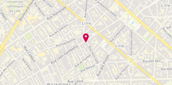 Plan de Stéphane Plaza Immobilier, 157 Rue Léon Gambetta, 59000 Lille