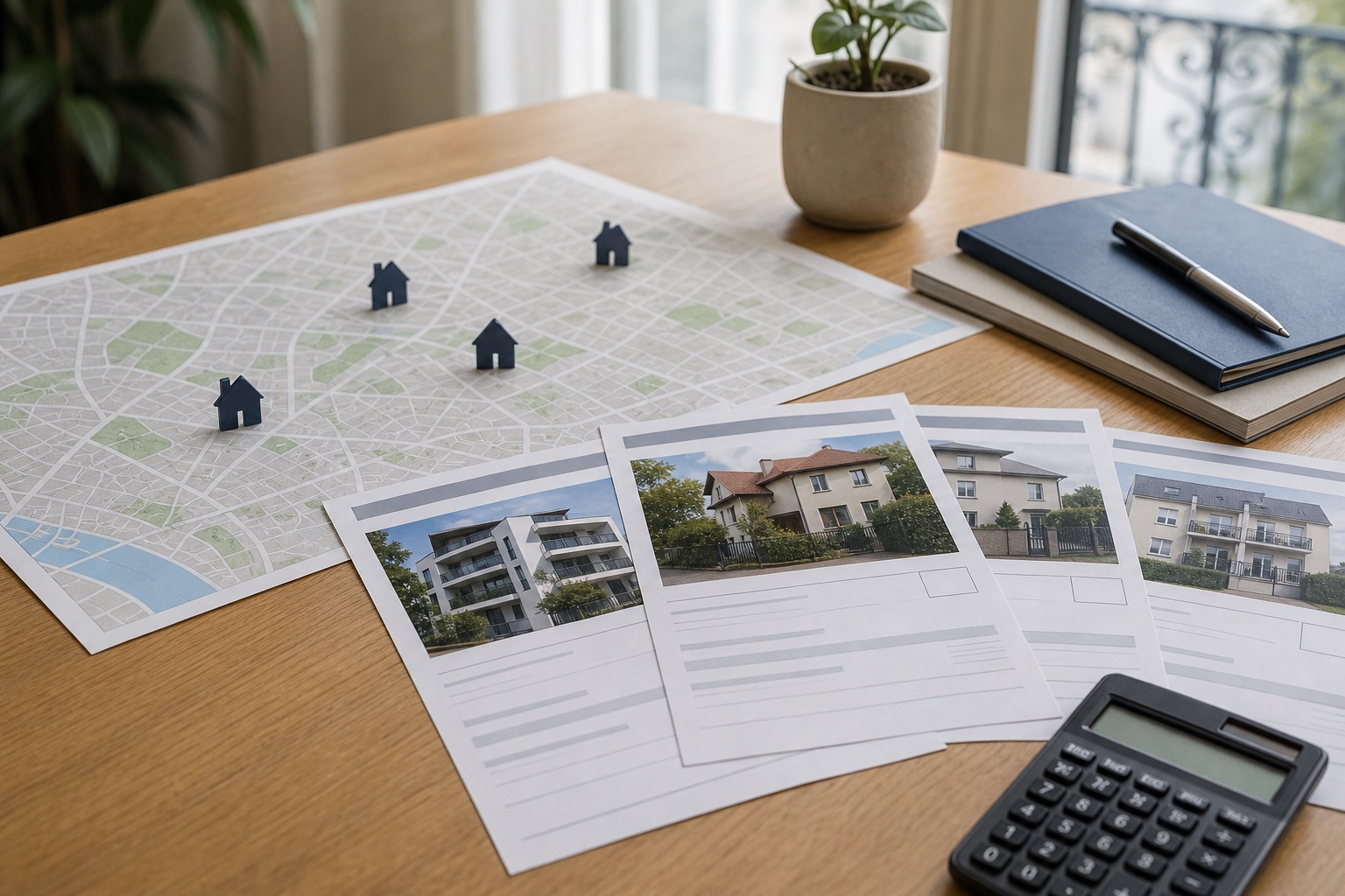 Carte de quartier avec ventes immobilières comparables autour d'un logement